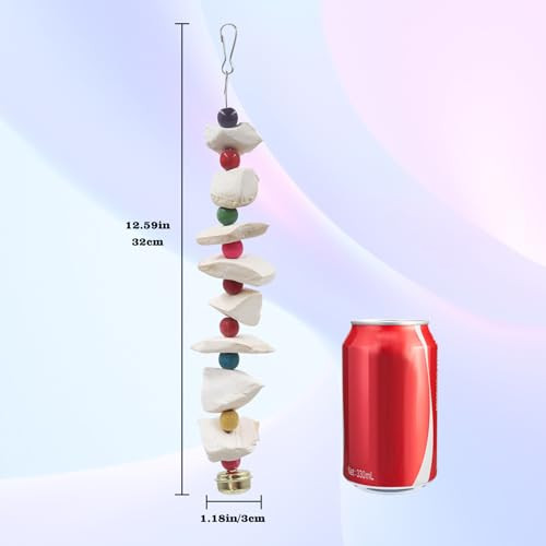 Minrzpet 2 Pack Bird Toys With Cuttlebone Parakeet Toys Bird Beak Grinding Stone Cage Accessories For Parakeets Cuttlefish Bone For Budgies Cockatiels Lovebirds Quakers Small To Medium