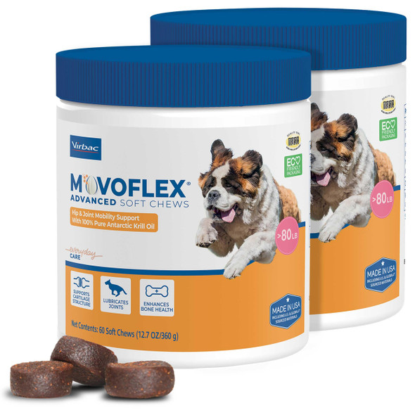 Movoflex Soft Chews Hip And Joint Support Supplement For Dogs For Medium Dogs - 60 Count By Virbac