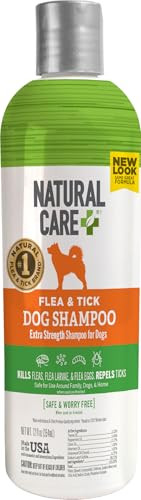 Natural Care Flea And Tick Dog Shampoo - Flea & Tick Treatment For Dogs - Flea & Tick Killer With Natural Oils - 12 Fluid Ounces