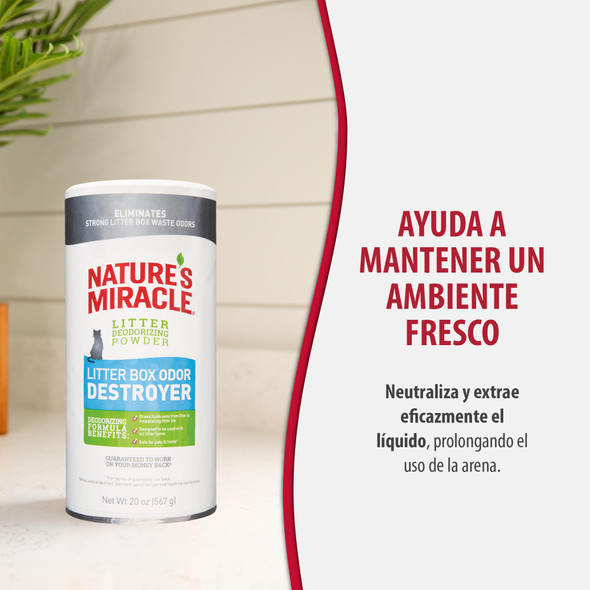 Nature'S Miracle Litter Box Odor Destroyer 24 Ounces Eliminates Feces Urine And Ammonia Odors From Cat Litter Box