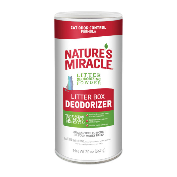 Nature'S Miracle Litter Box Deodorizer 20 Ounces Litter Deodorizing Powder Cat Odor Control Formula