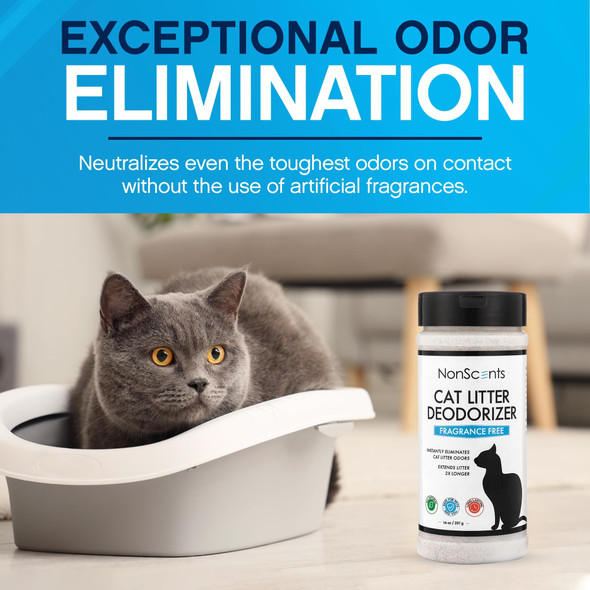 Nonscents Odor Control Cat Litter Deodorizer - Professional Strength Odor Neutralizer 16Oz