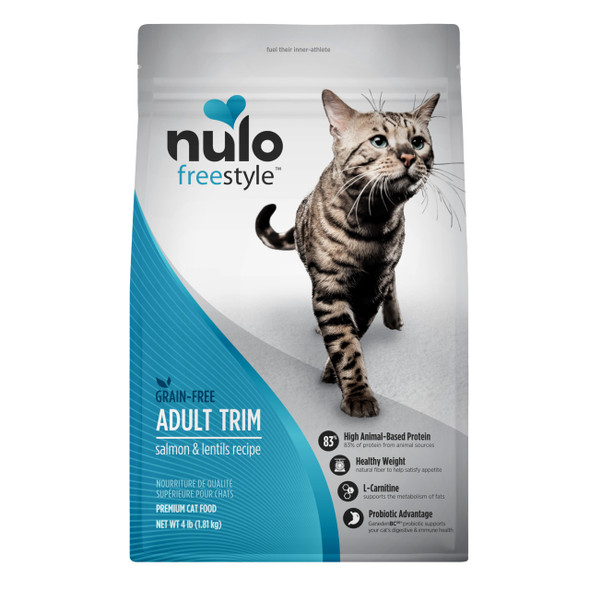 Nulo Style High Protein Trim Cat Food Salmon & Lentils Recipe - Natural Grain- Dry Cat Food For Weight Management With L-Carnitine Natural Fiber & Probiotics 14 Lb Bag