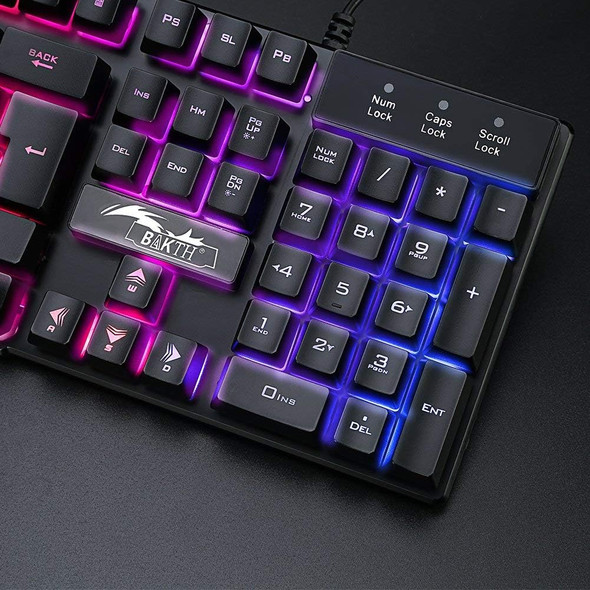 Multiple Color Rainbow LED Backlit Mechanical Feeling USB Wired Gaming Keyboard and Mouse Combo for Working or Game Multiple Color Rainbow LED Backlit Mechanical Feeling USB Wired Gaming Keyboard and Mouse Combo for Working or Game