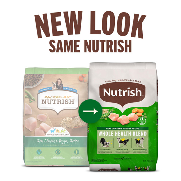 Nutrish Dry Dog Food Real Chicken & Veggies Recipe Whole Health Blend 6 Lb. Bag (Rachael Ray)