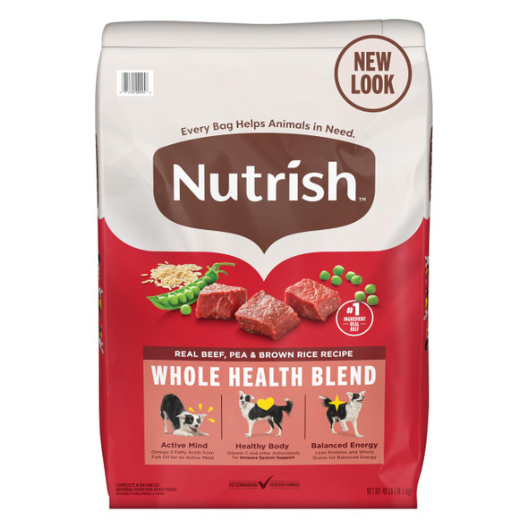 Nutrish Dry Dog Food Real Beef Pea & Brown Rice Recipe Whole Health Blend For Adult Dogs 6 Lb. Bag (Rachael Ray)
