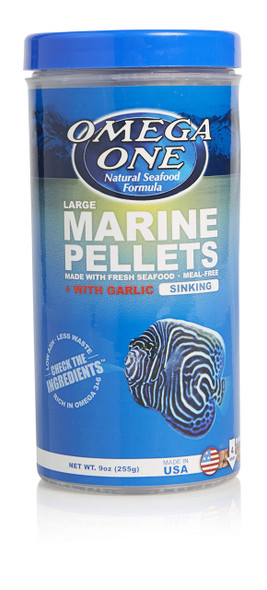 Omega One Garlic Marine Pellets Sinking 4Mm Large Pellets 20 Oz