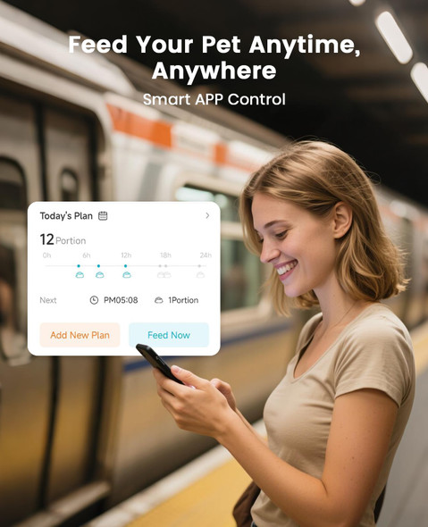 Oneisall Automatic Cat Feeder Wifi Cat Food Dispenser With App Control Auto Cats Feeder Automatic For Dry Food Smart Pet Food Dispenser With Portion Control For Small Pets Indoor