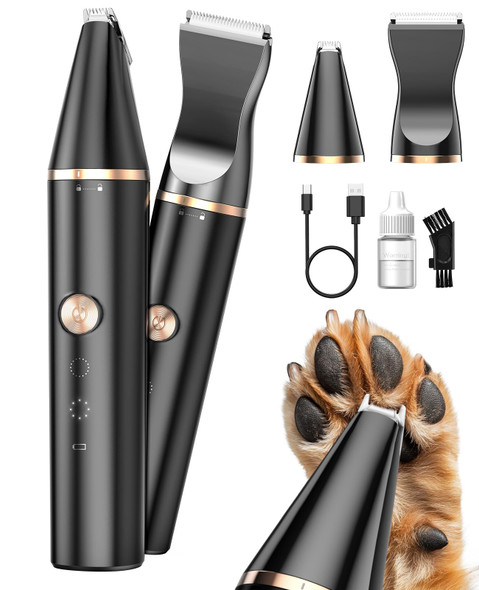 Oneisall 2 Speed Cat Clippers With Double Blades Rechargeable Cordless Small Cat Paw Trimmer Low Noise For Trimming Dog'S Hair Around Paws Eyes Ears Face Rump (Black)
