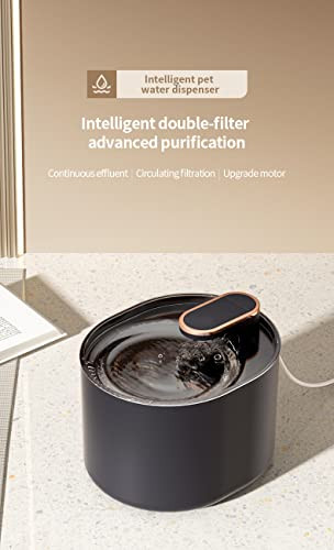 Otcpp 101Oz/3L Stainless Steel Pet Fountain Automatic Cat Water Fountain Dog Water Dispenser With Smart Pump For Cats Dogs Multiple Pets