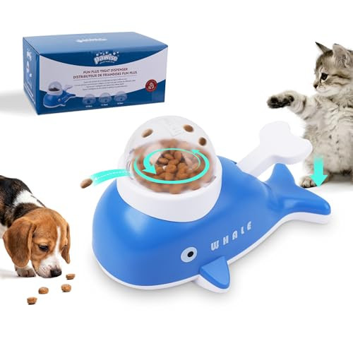 Pawise Cat Puzzle Treat DispenserWhale-Shaped Interactive Treat Dispenser Toy For Dogs & CatsPet Food Puzzle FeederSlow Feeder For Healthy EatingIq Training Toy For Small PetBonus Snack Ball Toy