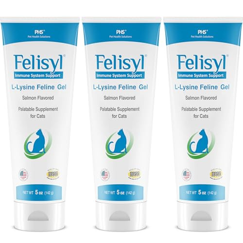 Pet Health Solutions Felisyl L-Lysine Gel For Cats (5Oz) Ãƒ¢Ã‚Š¬Ã‚‚¬Å’ Supports Immune Respiratory And Eye Health. Eases Sneezing Runny Nose And Watery Eyes. Tasty Salmon Flavor - Made In The Usa (3 Pack)