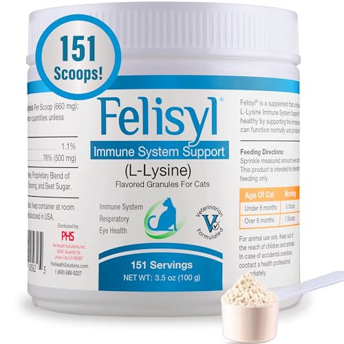 Pet Health Solutions Felisyl Immune System Support(L-Lysine) Granules For Cats 3.5Oz(100G)