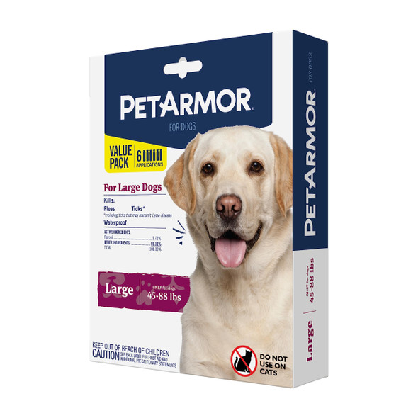 Petarmor For Dogs Flea And Tick Treatment For Large Dogs (45-88 Pounds) Includes 3 Month Supply Of Topical Flea Treatments