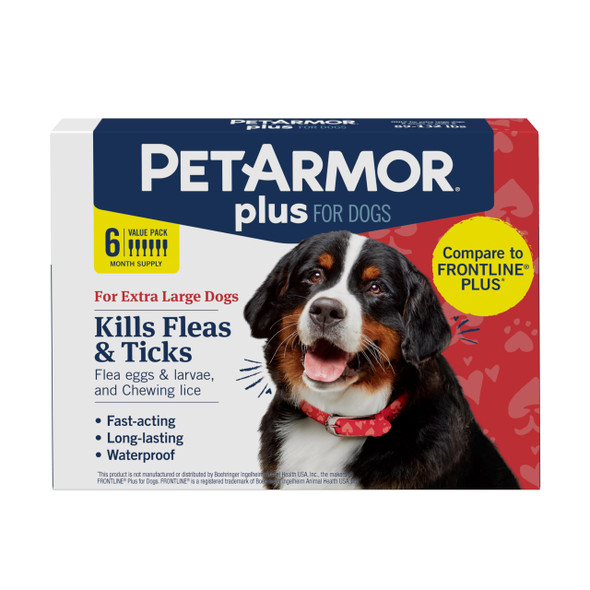 Petarmor Plus Flea And Tick Prevention For Dogs Large Dog Flea And Tick Treatment 6 Doses Waterproof Topical Fast Acting (45-88 Lbs)