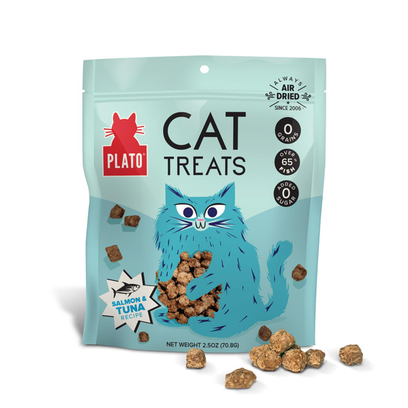 Plato Pet Treats Cat Treats - Single Ingredient Healthy Salmon Treats For Indoor Cats - 2.5 Oz