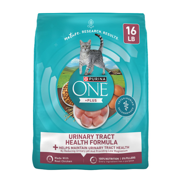 Purina One High Protein Dry Cat Food +Plus Urinary Tract Health Formula - 16 Lb. Bag