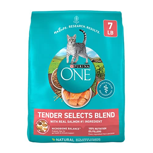 Purina One Natural Dry Cat Food Tender Selects Blend With Real Salmon - 7 Lb. Bag