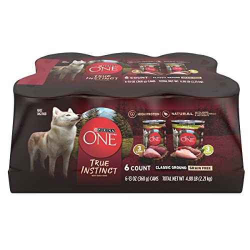 Purina One Natural Grain Wet Dog Food Variety Pack True Instinct Classic Ground - 13 Ounce (Pack Of 6)