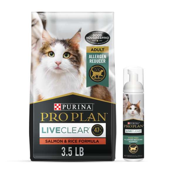 Purina Pro Plan Allergen Reducing Sensitive Skin & Stomach High Protein Cat Food Liveclear Turkey And Oatmeal Formula - 3.2 Lb. Bag