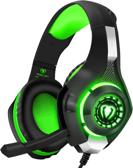 3.5mm PS4 Gaming Headset Headphone with Microphone and LED Light Compatible with Playstation 4, PS5, Xbox one, PC (Green) 3.5mm PS4 Gaming Headset Headphone with Microphone and LED Light Compatible with Playstation 4, PS5, Xbox one, PC (Green)