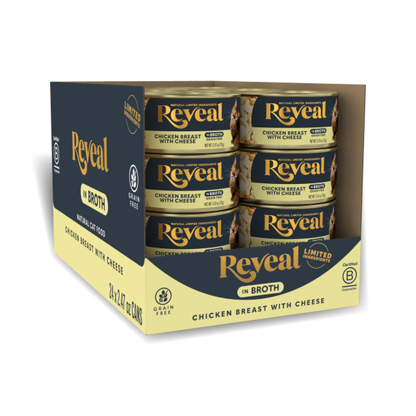 Reveal Natural Wet Cat Food 24 Count Grain  Limited Ingredient Canned Food For Cats Ocean Fish In Broth 2.47 Oz Cans