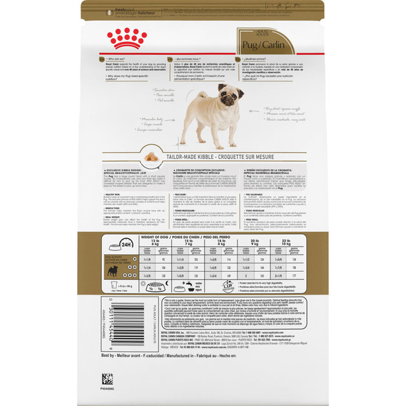 Royal Canin Breed Health Nutrition Pug Adult Dry Dog Food 10 Lb Bag