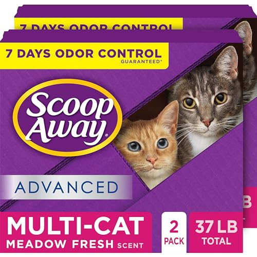 Scoop Away Advanced Multi-Cat Clumping Cat Litter Meadow Fresh Scent Pack Of 2 18.5 Pounds (Package May Vary)