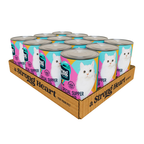 Strongheart A Canned Wet Cat Food Mixed Grill Dinner - 13.2 Oz Cans (Pack Of 12) Made In The Usa With Real Chicken & Liver