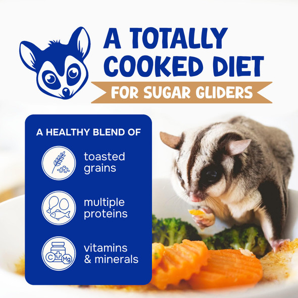 Suncoast Sugar Gliders Wholesome Balance Food - Complete Nutrition With High Animal Protein Calcium Vitamins & Minerals Premium Dense Food For Sugar Gliders & Small Animals - Chicken & Rice 12 Oz