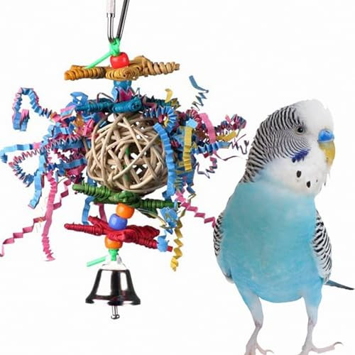 Super Bird Creations Super Bird Creations Sb541 Crinkle Crinkle Little Star Bird Toy - Small Bird Size Parrotlets Cockatiels Lovebirds - Foraging & Chew Toy - Stimulating Bird Toy For Enrichment - 6" X 2"