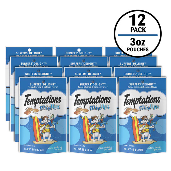 Temptations Mixups Surfer'S Delight Flavor Crunchy And Soft Cat Treats 16 Oz. Tub