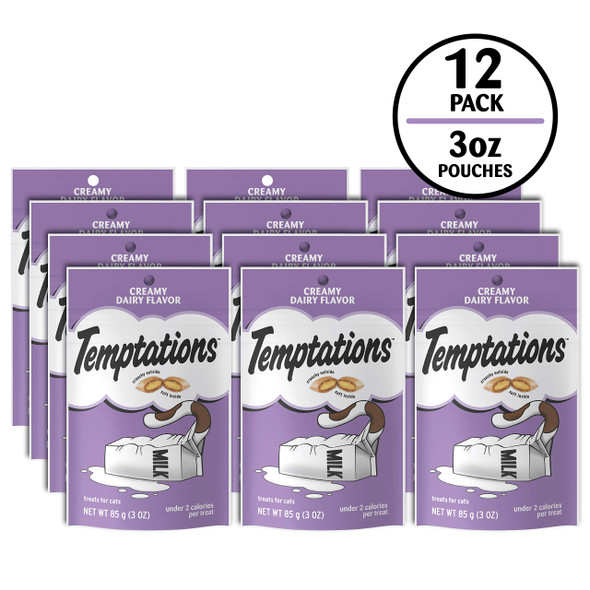Temptations Classic Crunchy And Soft Cat Treats Creamy Dairy Flavor 16 Oz. Tub