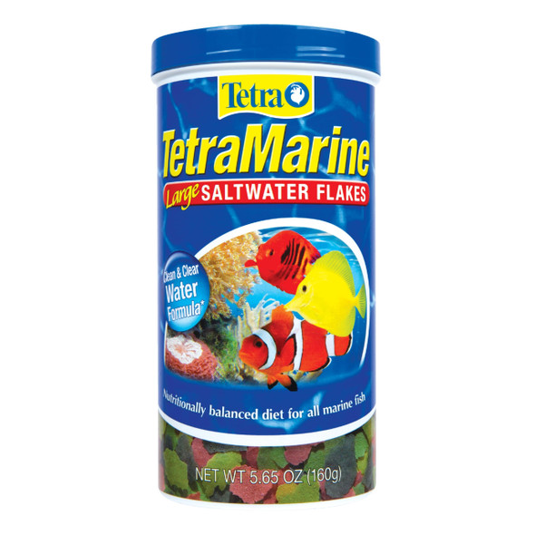 Tetramarine Large Saltwater Flakes Nutritionally Balanced Fish Food For Saltwater Fish 5.65 Oz
