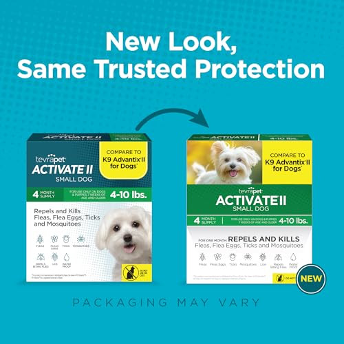 Tevrapet Activate Ii Flea And Tick Prevention For Dogs 4 Count Small Dogs 4-10 Lbs Topical Drops 4 Months Flea Treatment