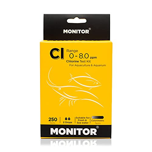 Uniqus Monitor Chlorine Test Kit (250 Tests) - Monitor Aquarium And Aquaculture Water Quality