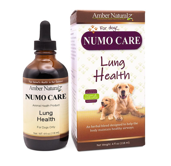 Amber NaturalZ Numo Care Respiratory Support for Dogs | Herbal Formula to Help Maintain Normal Lung Function, Clear Airways, and Immune Health | Natural Aid for Breathing Comfort 4 Fluid Ounce