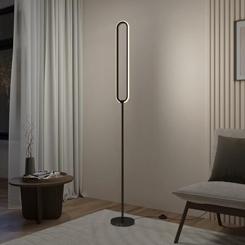 artika Modern Floor Lamp, Leni Dimmable LED Black - Metal and Silicone - for Living Room, Reading, Decoration - High Efficiency, 700 Lumens, 13 Watts, 120 Volts