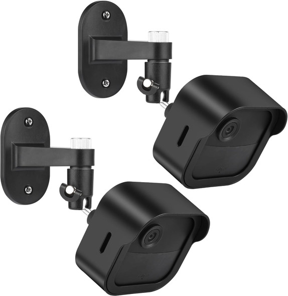 ALERTCAM Wall Mount Bracket for Blink Outdoor 4 (4th Gen) & Blink Outdoor (3rd Gen), 360° Adjustable No-Drill Mount and Weatherproof Protective Housing Case for Blink Camera (Black, 2 Pack)