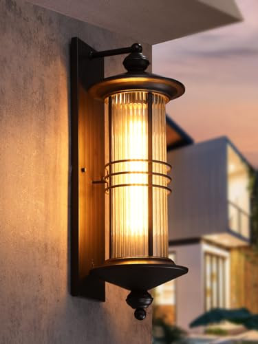 LEONLITE Large 23 Inch Outdoor Wall Lights, Classical Style Wall Lantern, Max 60W E26 Base, Industrial Exterior Light Fixtures Wall Mount, Porch Light, Wall Sconce for Garage, Oil Rubbed Bronze