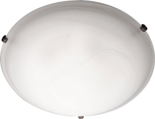Maxim 11060MROI I Malaga Collection 20 Inch Four-Light Ceiling Flush Mount - in an Oil-Rubbed Bronze Finish with a Round Marble Glass Shade I Traditional Style Light Fixture I