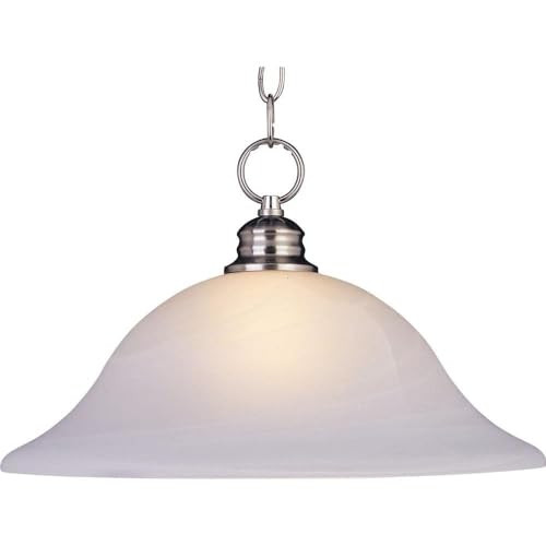 Maxim Essentials 16 Inch 1 Light Pendant with Oil Rubbed Bronze Finish and Marble Glass