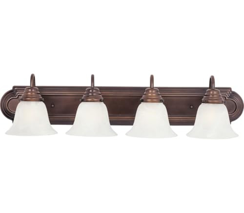Maxim Essentials 801X 4 Light Vanity Light with Oil Rubbed Bronze Finish and Frosted Glass