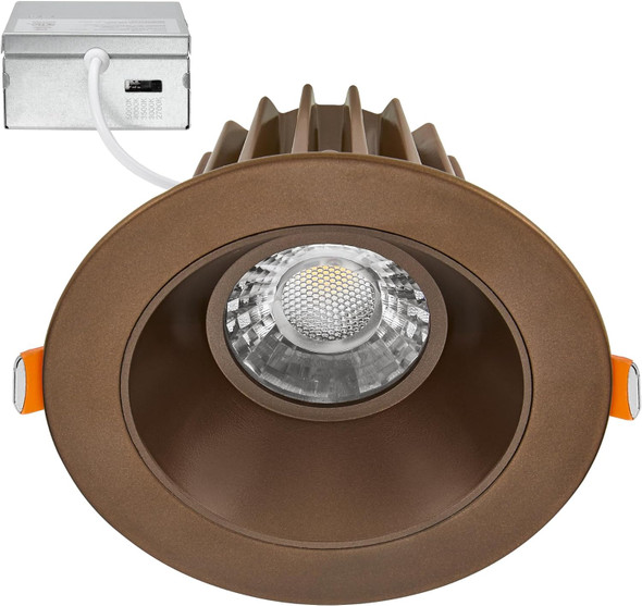 Maxxima 4 in. Ultra-Thin Recessed Anti-Glare LED Downlight Canless IC Rated 1200 Lumens 5 Color Temperature Selectable 2700K/3000K/3500K/4000K/5000K Dimmable White Trim, 90 CRI, Junction Box Included