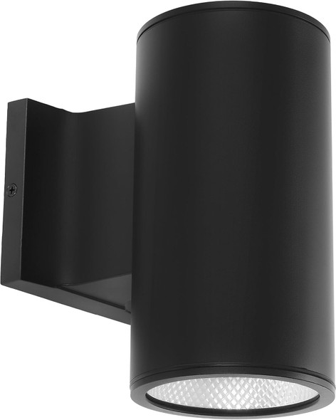 Maxxima Cylinder LED Outdoor Wall Light, Modern Wall Wash, 12 Watt, 1050 Lumens, 5 CCT 2700K/3000K/3500K/4000K/5000K, Dusk to Dawn Photocell Sensor, Exterior Garage, Patio, or Porch Lighting, Black