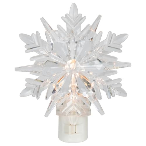 Northlight 3D Snowflake Christmas Night Light - 6" - Clear