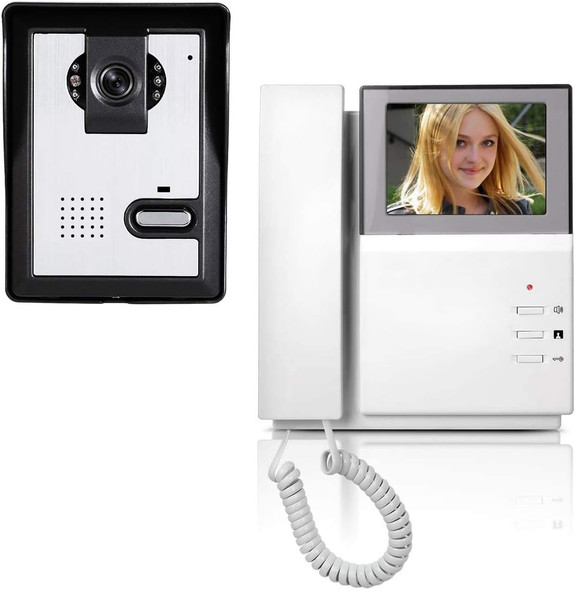 Video Door Phone System, 4.3 Inches Clear LCD Monitor Wired Video Intercom Doorbell Kits, IR Night Vision Outdoor Camera Door Intercom, Doorphone Telephone Style for Home Improvement Video Door Phone System, 4.3 Inches Clear LCD Monitor Wired Video Intercom Doorbell Kits, IR Night Vision Outdoor Camera Door Intercom, Doorphone Telephone Style for Home Improvement