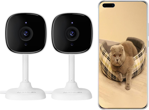 WiFi Inside Camera for House,2 Pcs Home Security Camera with Video/Audio 24/7 Recording,Night Vision,AI Detection,SD Card/Cloud Storage,Google Assistant/Alexa Support, Baby/Elder/Pet Indoor Monitor WiFi Inside Camera for House,2 Pcs Home Security Camera with Video/Audio 24/7 Recording,Night Vision,AI Detection,SD Card/Cloud Storage,Google Assistant/Alexa Support, Baby/Elder/Pet Indoor Monitor
