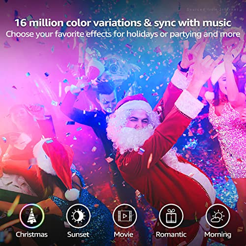 TORCHSTAR Smart Recessed Lighting 6 inch with J-Box, Wi-Fi Bluetooth Color Changing RGBCW Smart Downlight, Voice Control with Alexa & Google Assistant, Siri, CRI 90+, ETL & ES Listed, 4 Pack