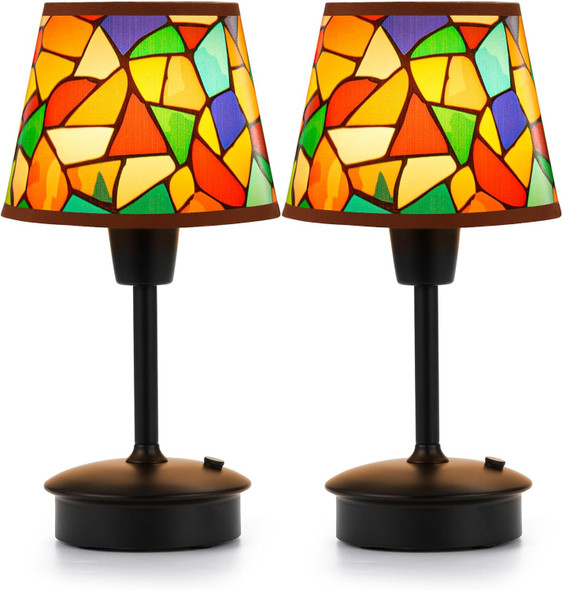 UMEXUS 2 Pack Small Cordless Table Lamp for Restaurant Dinner Table, 5200mAh Battery Operated Touch Lamps, Rechargeable Dimmable Portable Night Light for Bedside Dining Room Patio Kitchen Outdoor